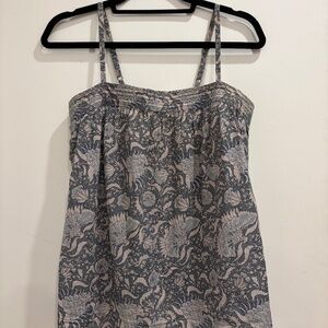 Vince Women’s Blue Paisley Babydoll Tank Top (Size XS)